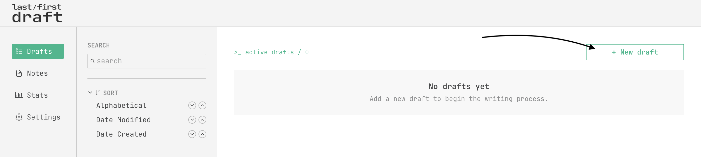 create a new draft screenshot