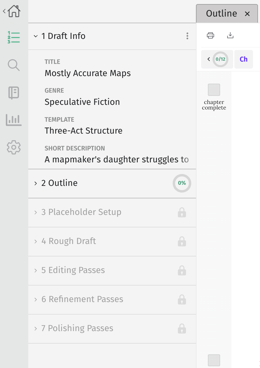Draft info drawer