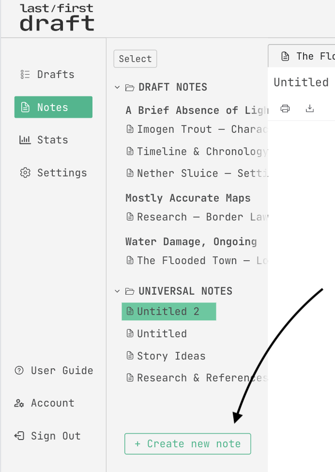create new note
