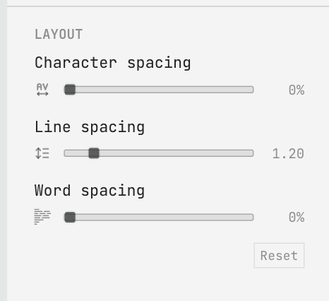 settings text