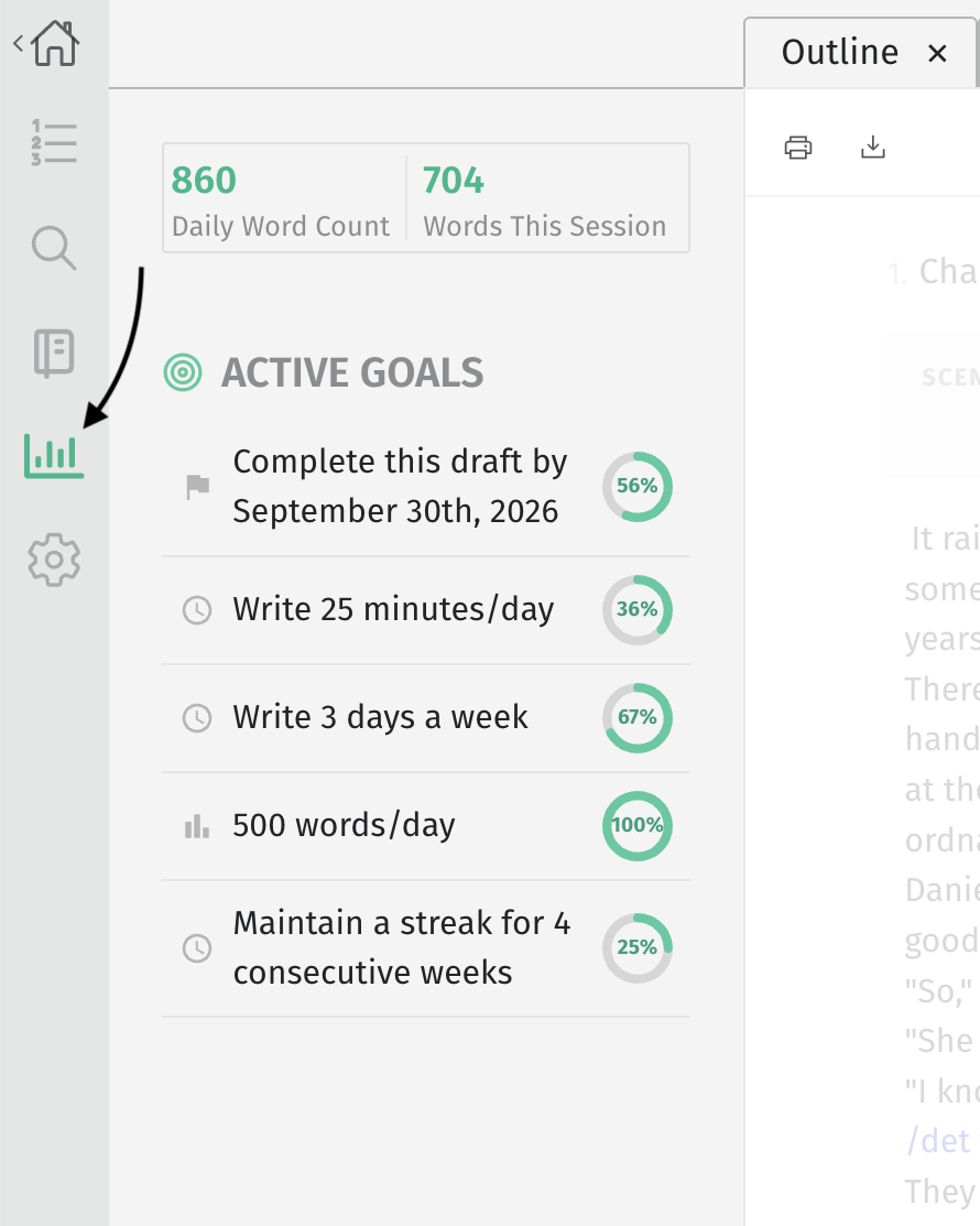 stats drawer screenshot