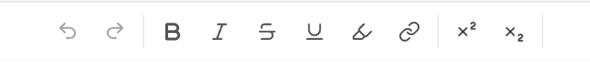 text formatting options in the toolbar