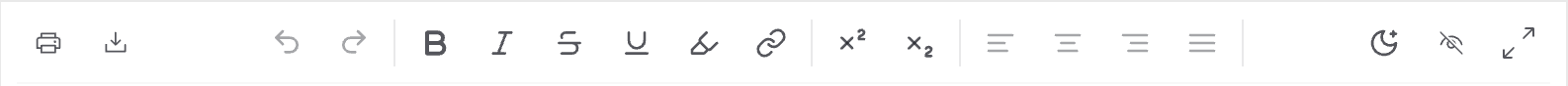 the editor toolbar